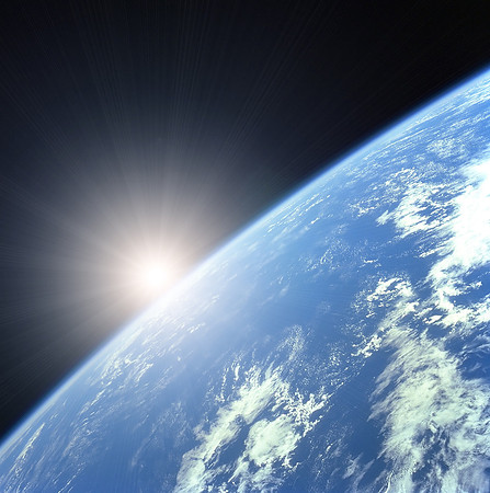 Earth with Rising Sun illustration background
